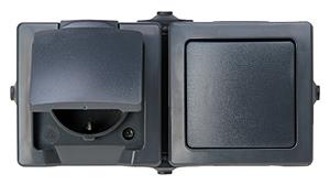 Enzo kopp swd opbouw combinatie ra wissel horizontaal antraciet - 4628255