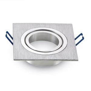 V-tac inbouw spot verstelbaar 50mm vierkant geborsteld aluminium - 5013376