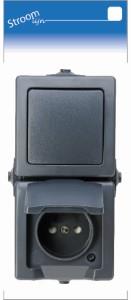 Kopp swd opbouw combinatie ra wissel verticaal antraciet - 6628250