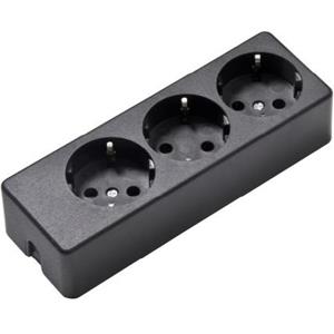 Tafelcontactdoos ra 3v langwerpig zwart - 6871822