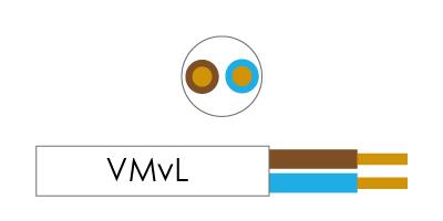 Enzo kabel vmvs rond 2x0,75 qmm kleur wit - 1227100