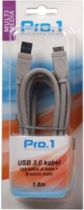 Enzo pro-1 usb 3.0 a male naar micro b male (smartphone) 1.8 meter - 9280250