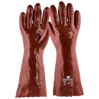 Werkhandschoen pvc lang 40cm cat2 | 12 stuks