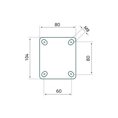 Tarsus bokwiel 100 mm. tpr extra stil
