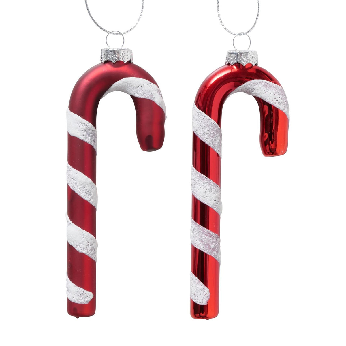 Boltze home kersthanger candy zuurstok glas h12cm