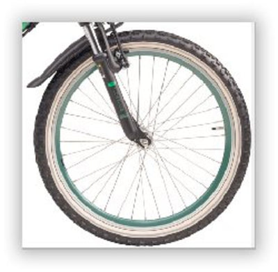Batavus voorwiel 22 snake velg-grijs groen zonder band