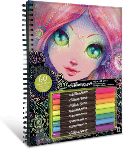 Nebulous stars - kleurboek - kleur op zwart papier - metalic gelpennen - kleuren