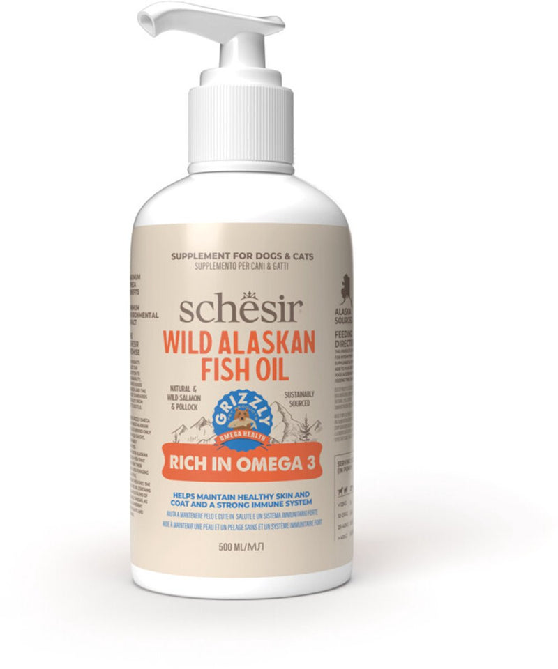 Schesir grizzly wild alaskan fish oil 500 ml - hond