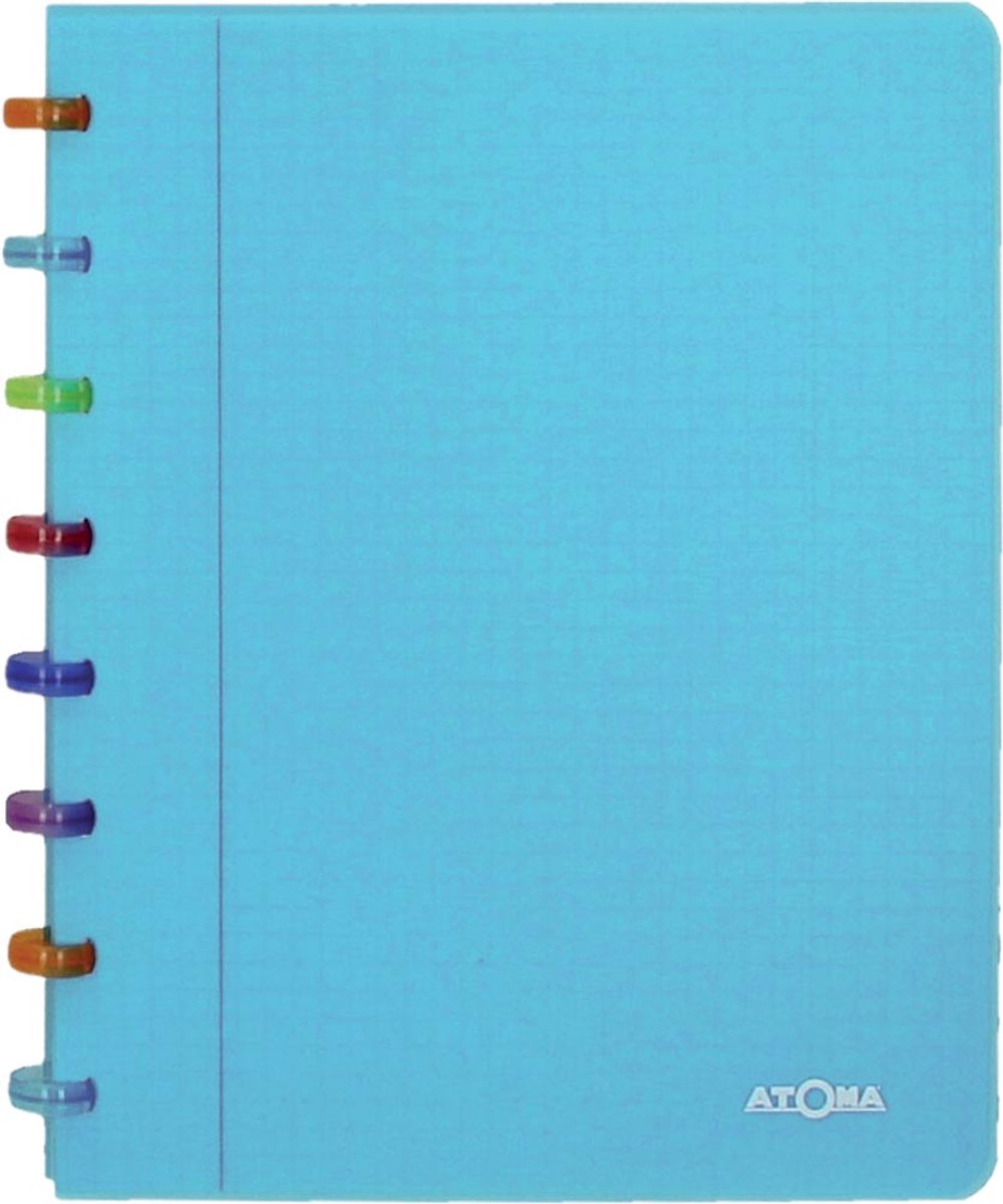 Atoma tutti frutti schrift, ft a5, 144 bladzijden, commercieel geruit, transparant blauw
