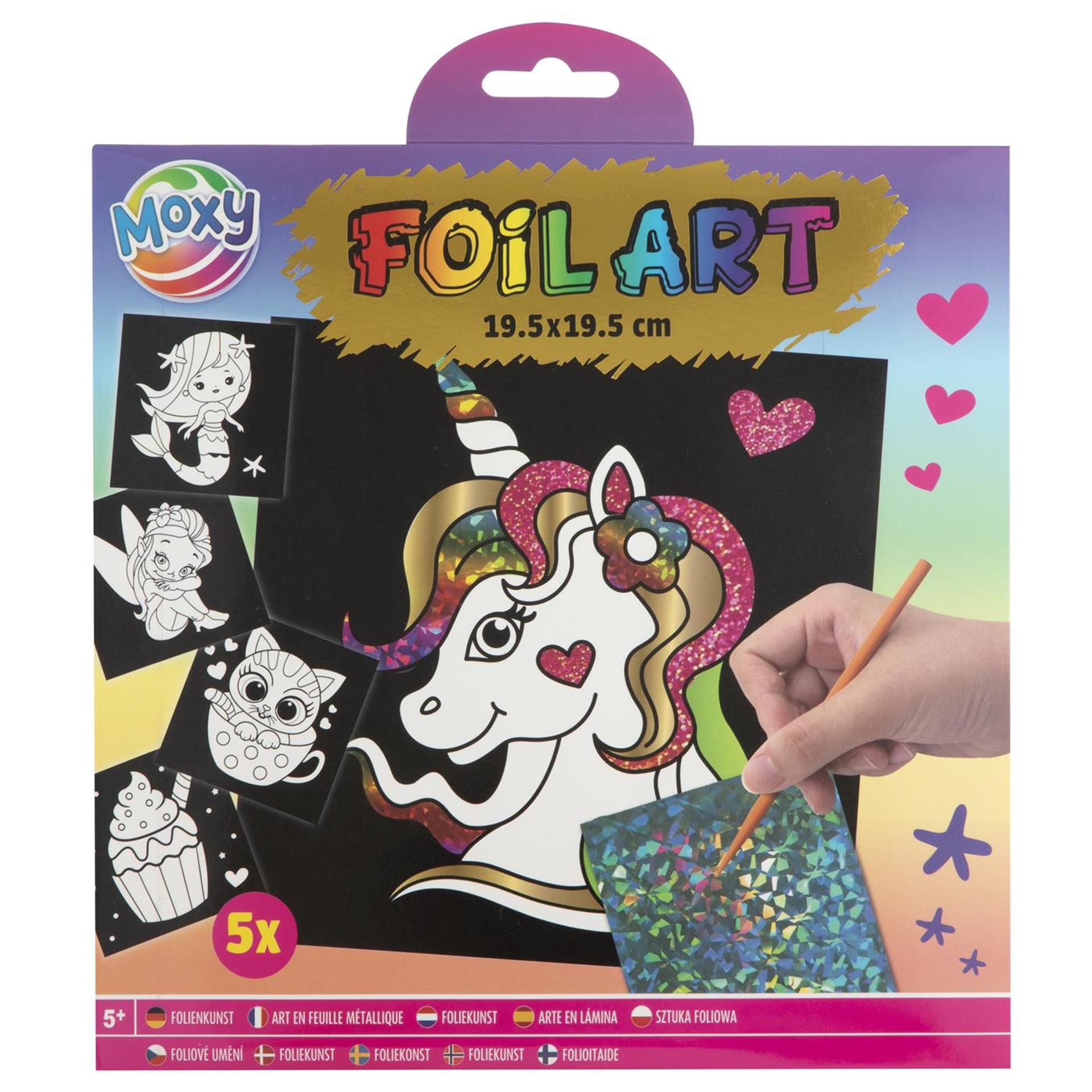 Moxy kraskunst met pen 21,5x21,5cm