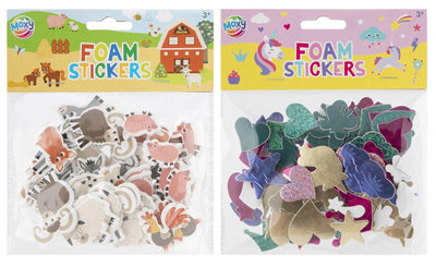 Moxy pak foam stickers, 2 assorti