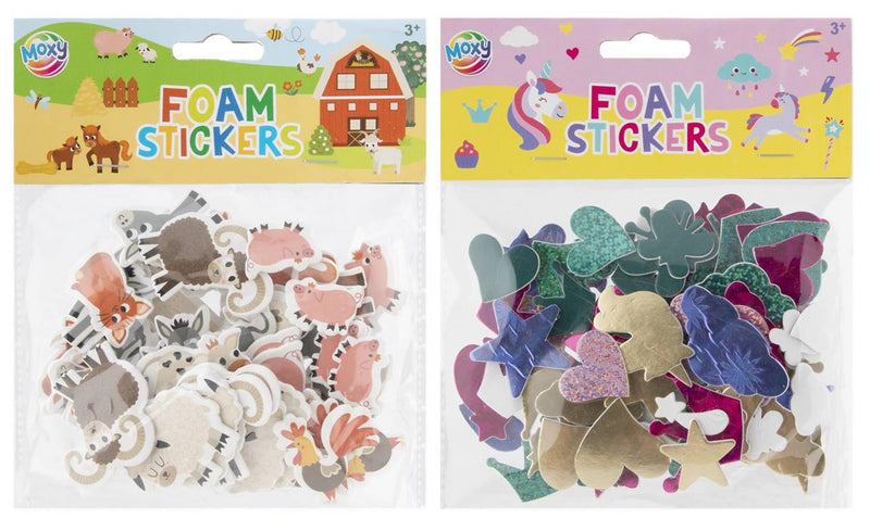 Moxy pak foam stickers, 2 assorti