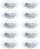 Paulmann inbouwlamp base basisset zwenkbaar rond 90 mm 20° gu10 max. 10w 230v dimbaar wit