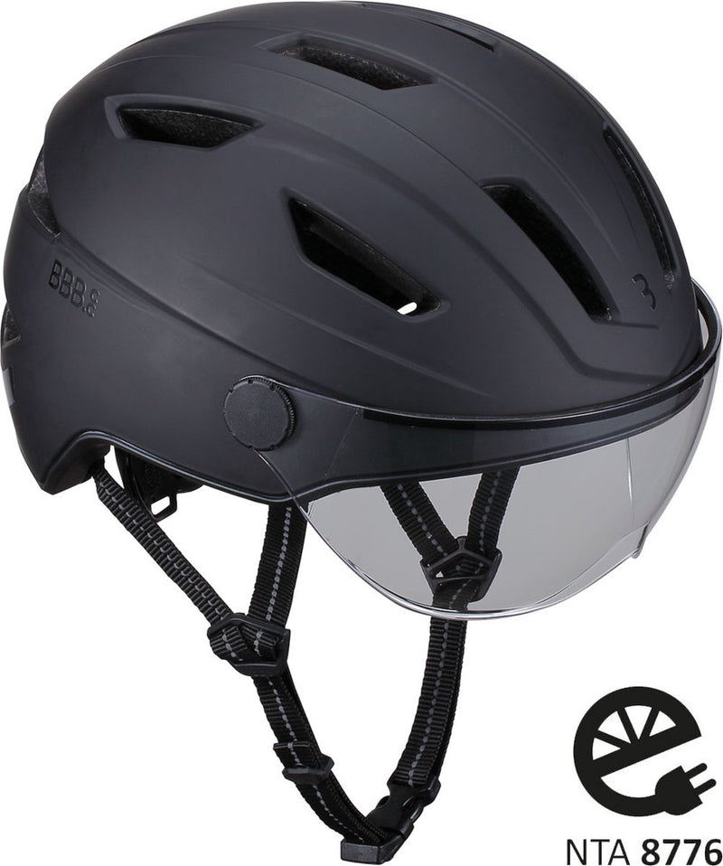 Bbb cycling move faceshield transparant fietshelm bhe-57 - speed pedelec, e-bike snorfiets - nta 8776 - mat zwart - maat l