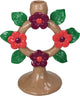 Hd collection kaarsenhouder bloemen polyresin 17x9,9x19cm