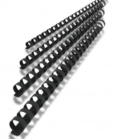 Q-connect bindrug 12mm 21 rings 100 stuks zwart
