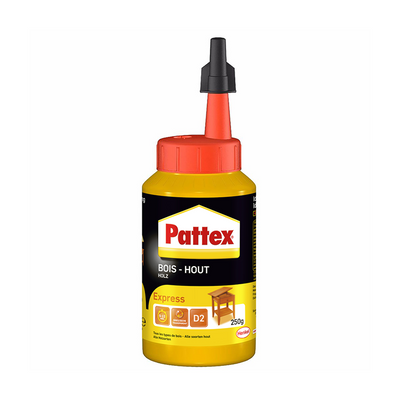 Pattex houtlijm express 250 g | sneldrogende houtlijm voor alle klussen | houtlijmen voor sterke hechting.