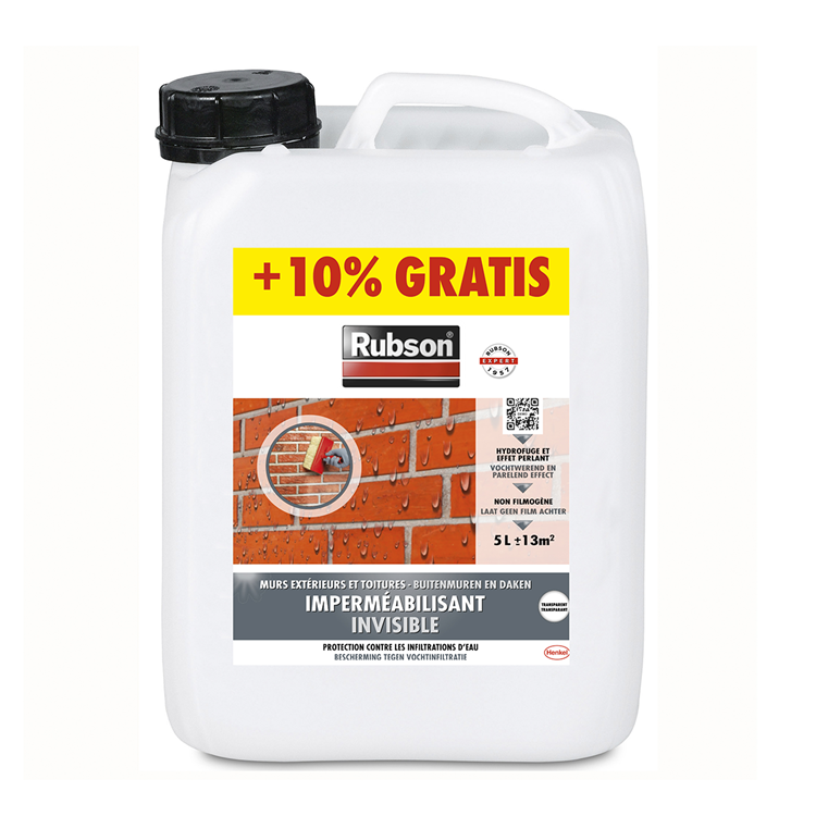 Rubson transparant vochtscherm 5.5 liter | vochtwerende coating buitenmuur gevel dak impregneren