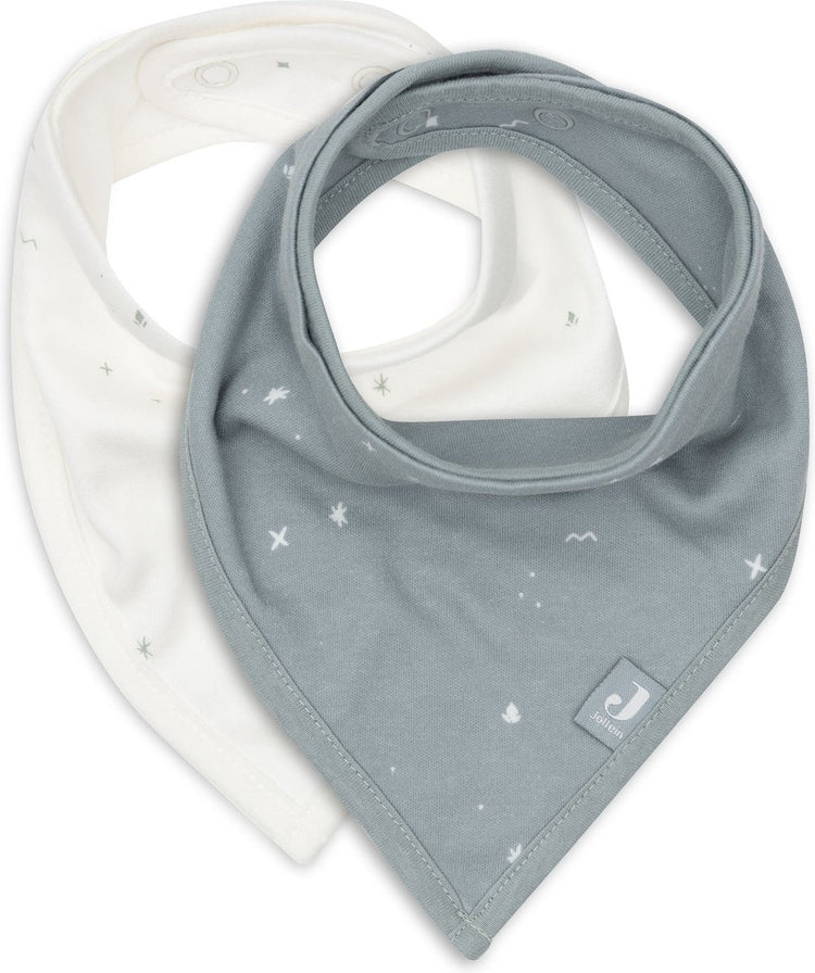 Jollein - slab bandana - katoen - slabbetjes baby - 2 stuks - twinkling sea green - 2 stuks