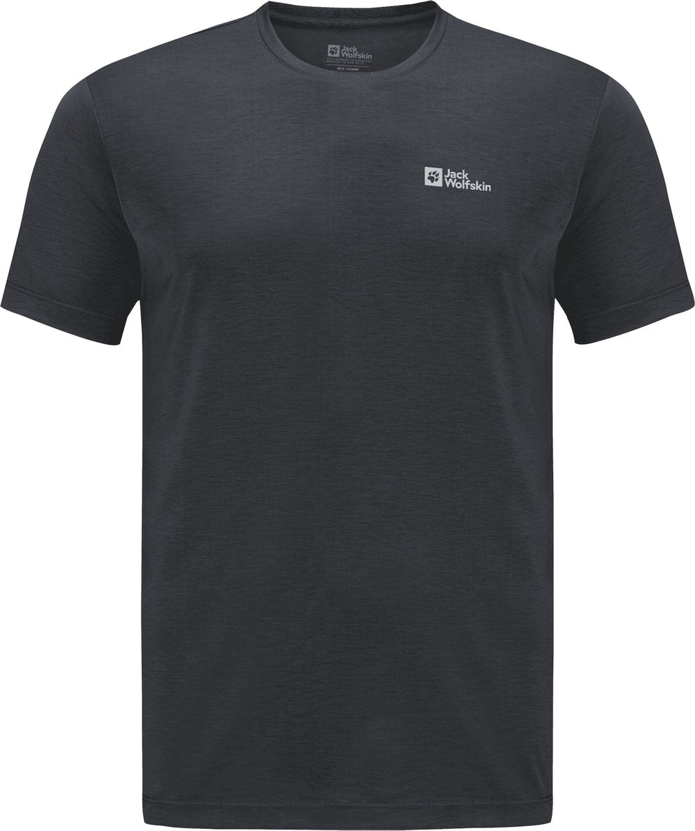 Jack wolfskin vonnan s s t m heren outdoorshirt - phantom - maat m