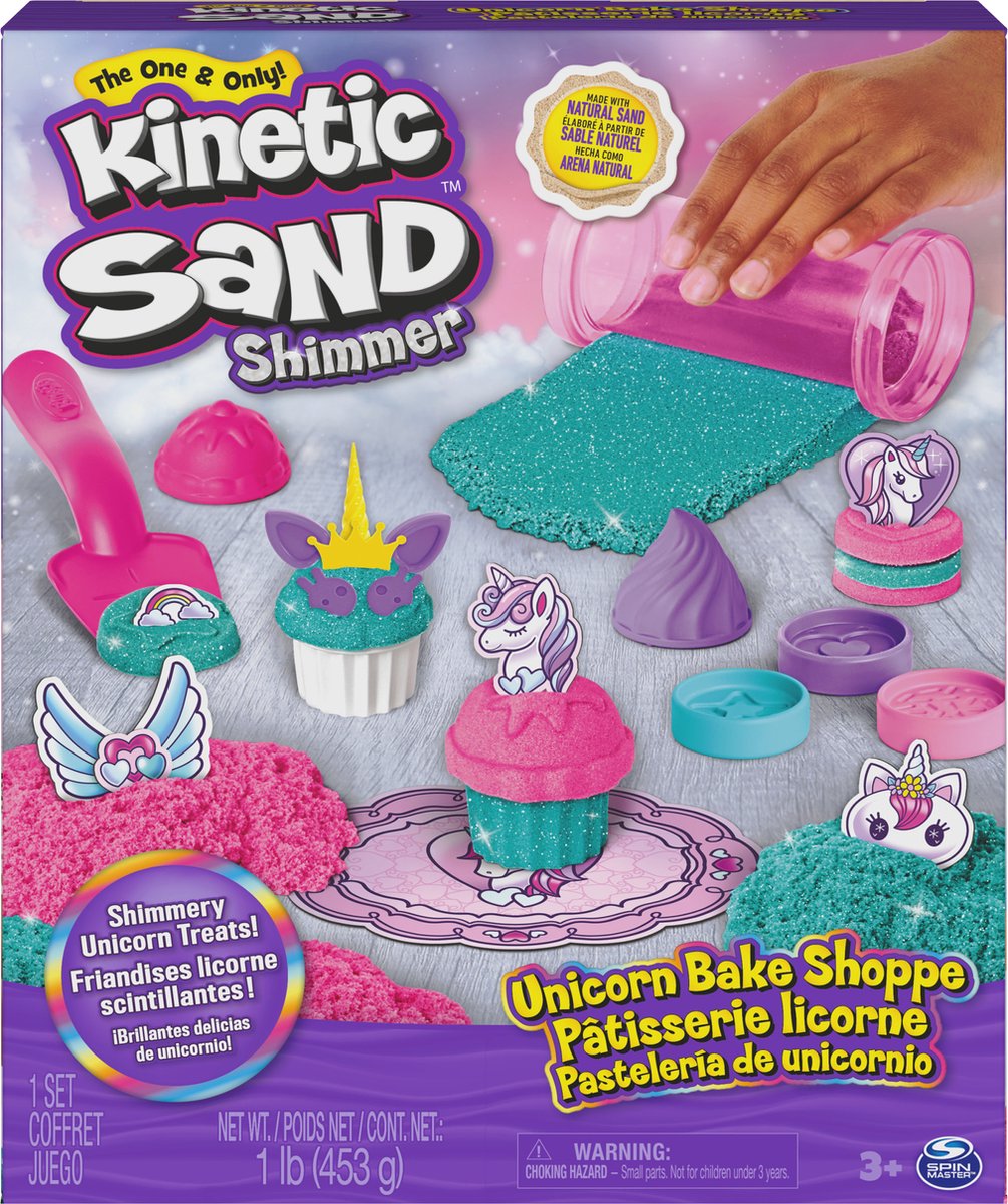 Kinetic sand - eenhoorn bakkerij-speelset - sensorisch speelgoed