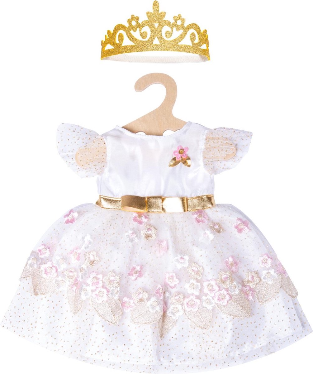 Heless poppenjurk prinses met kroon, 28-35 cm