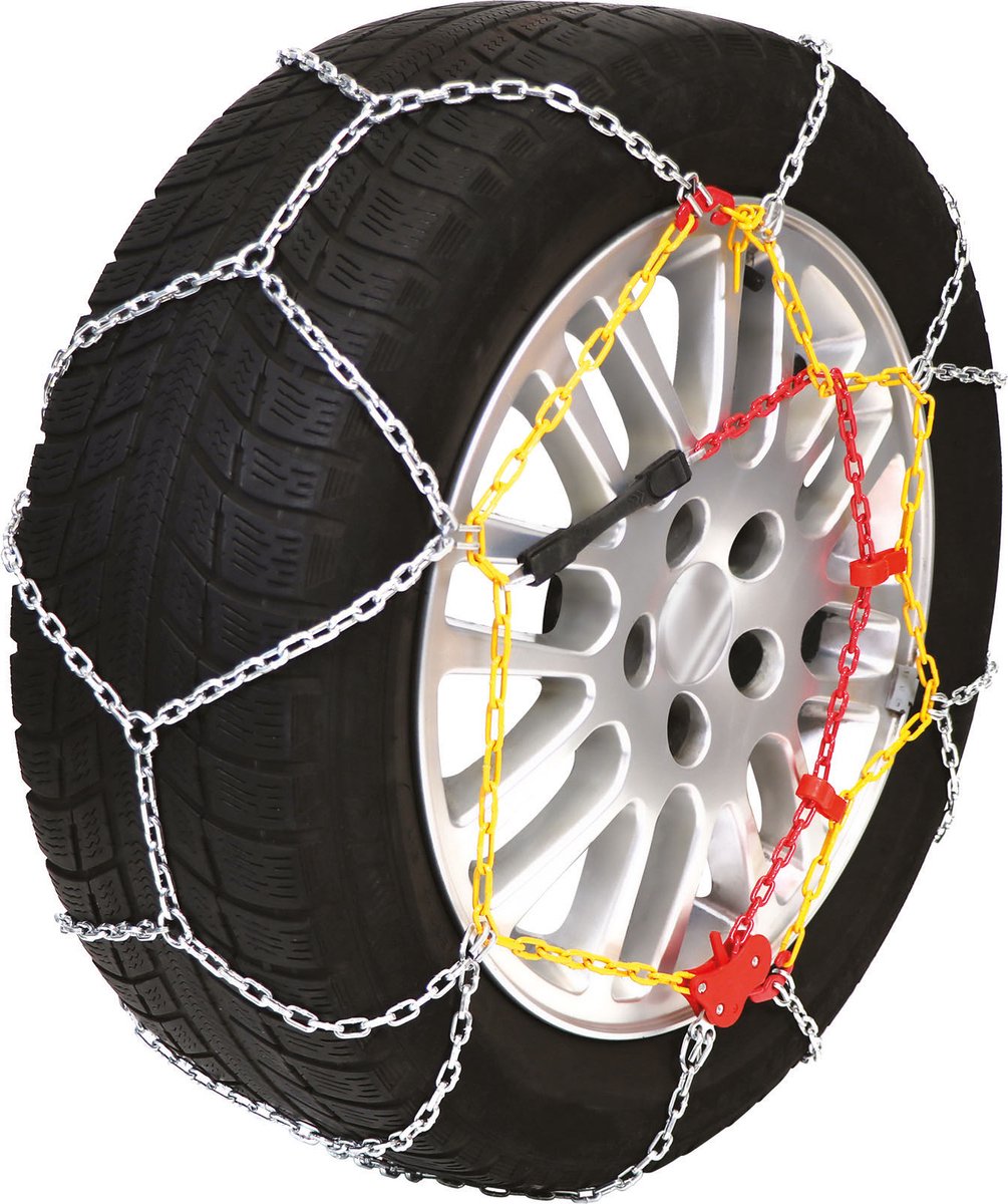Carpoint sneeuwkettingen – kns-100 – 9mm gehard stalen gripschakels – semiautomatische spanner – kruisspoor verbetert de grip – inclusief nood reparatieschakels, handschoenen, handleiding handige opbergtas