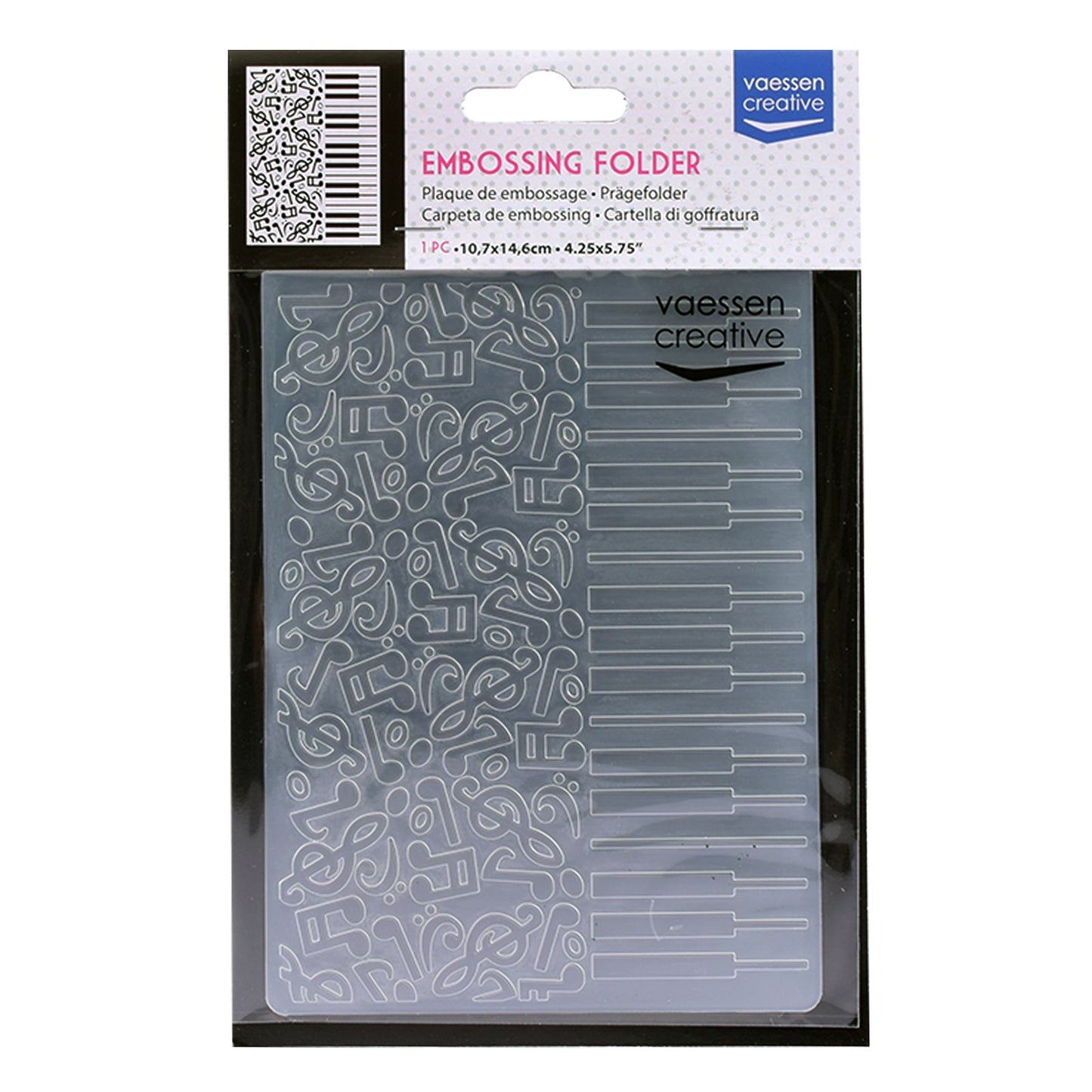 Vaessen creative • embossing folder piano muzieknoten