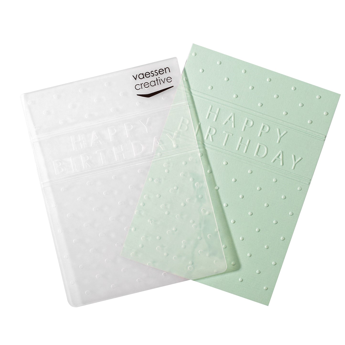 Vaessen creative • embossing folder happy birthday met stippen