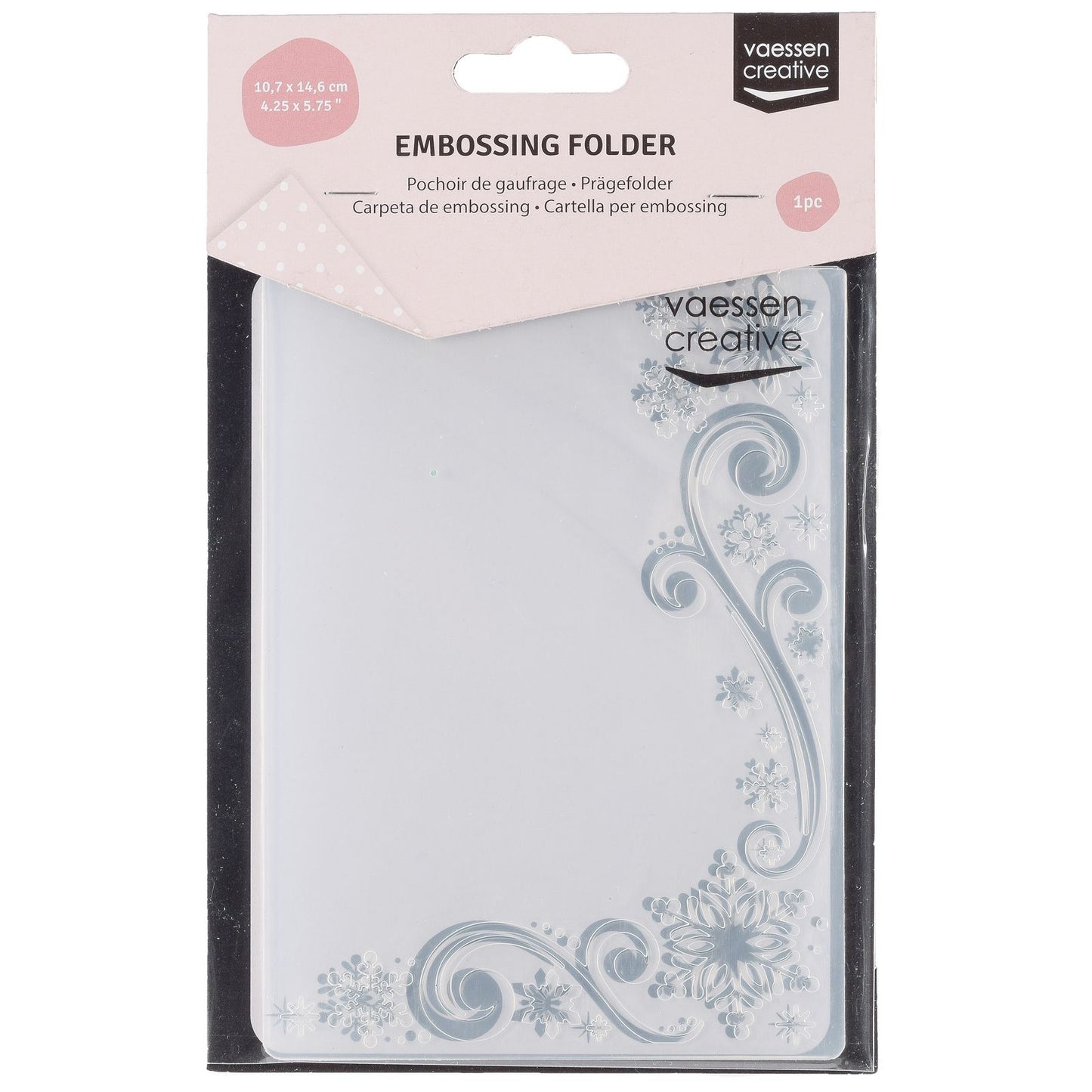 Vaessen creative • embossing folder sneeuwvlokken en sierkrul