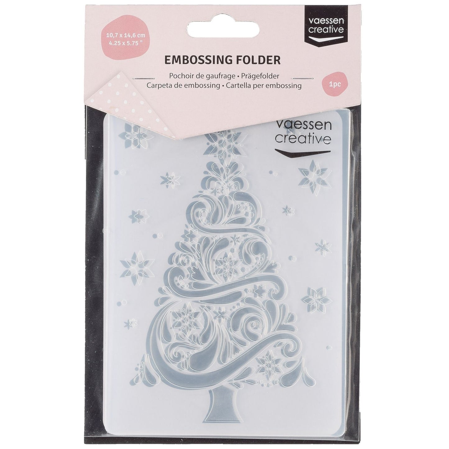 Vaessen creative • embossing folder kerstboom sneeuw