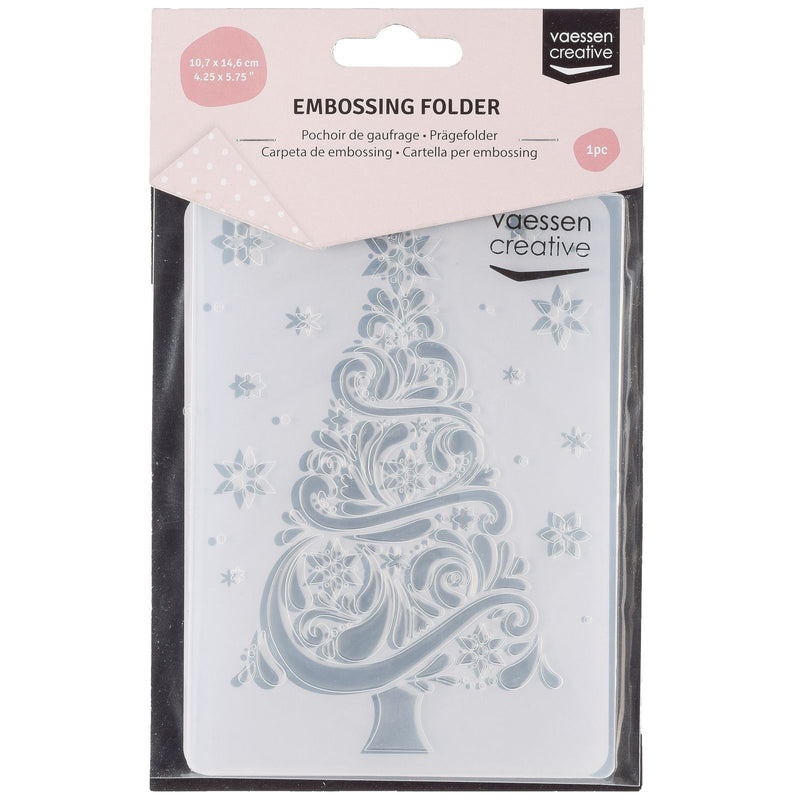 Vaessen creative • embossing folder kerstboom sneeuw