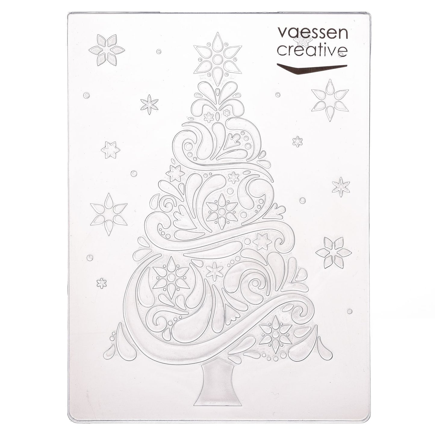 Vaessen creative • embossing folder kerstboom sneeuw