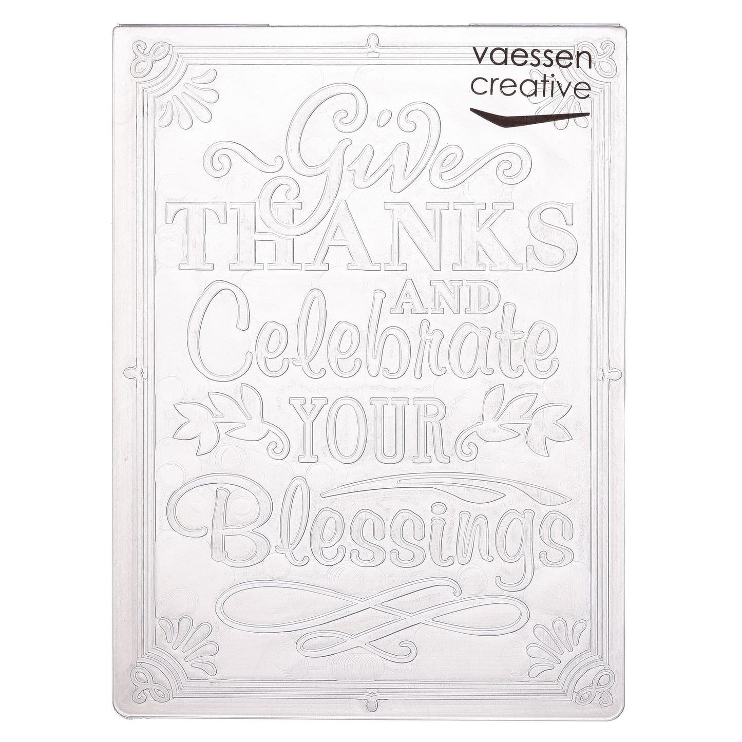 Vaessen creative • embossing folder give thanks celebrate