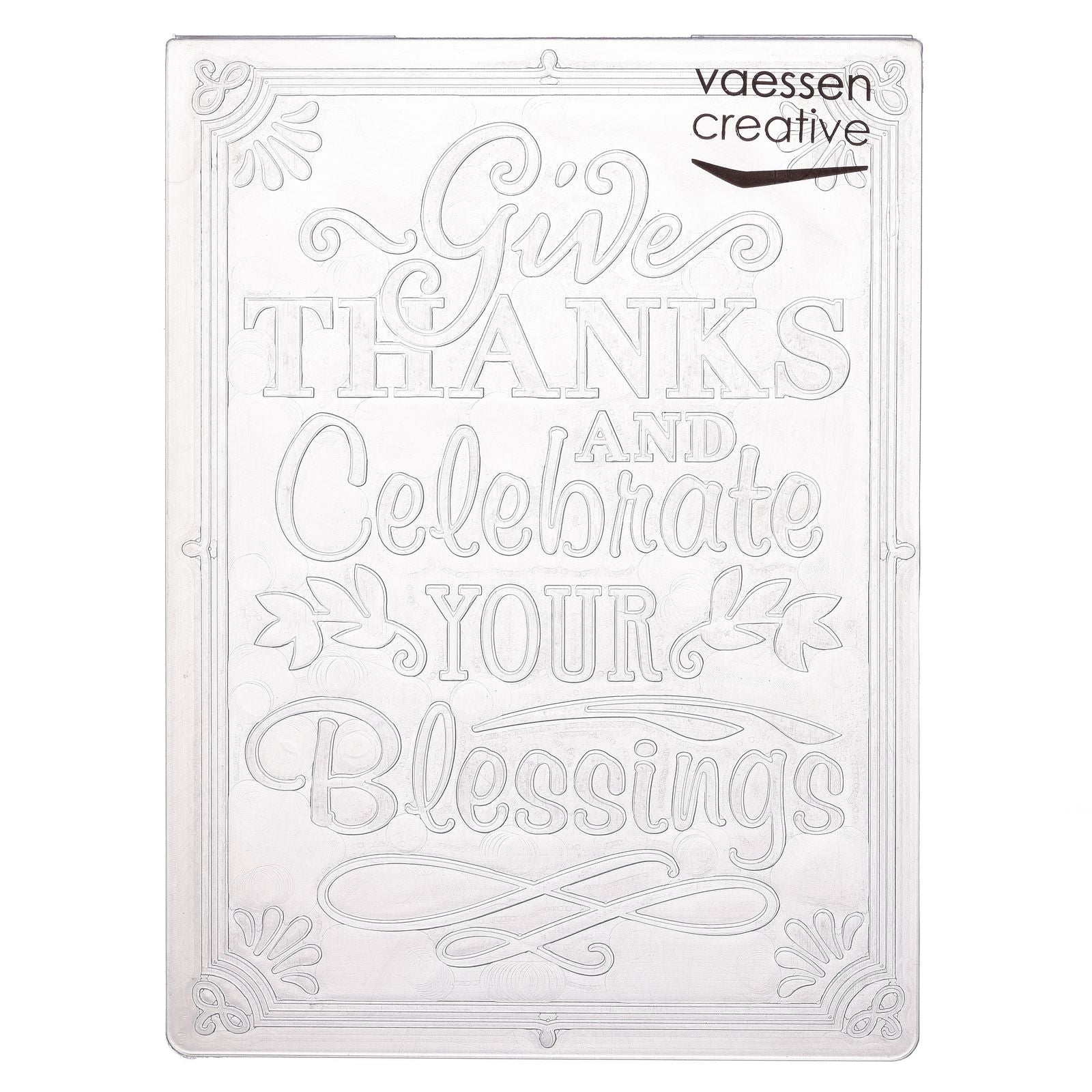 Vaessen creative • embossing folder give thanks celebrate