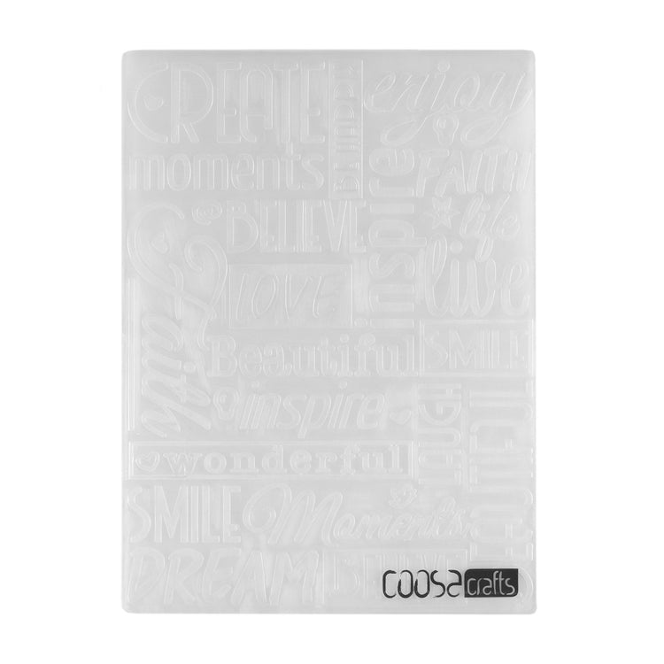 Vaessen creative • embossing folder inspirerende quotes