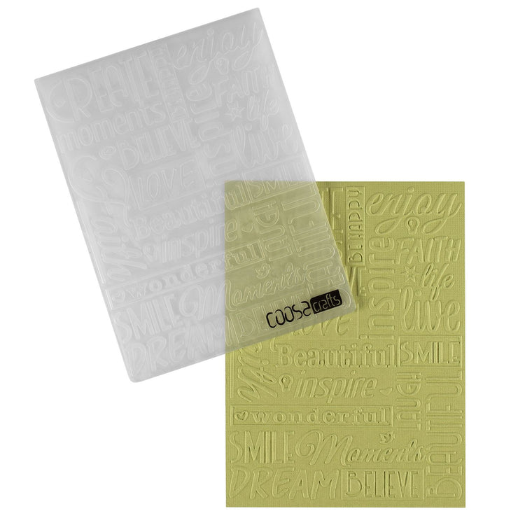 Vaessen creative • embossing folder inspirerende quotes
