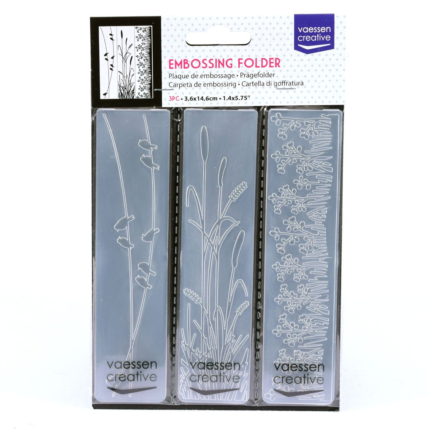 Vaessen creative • embossing folder natuur kader 3st.