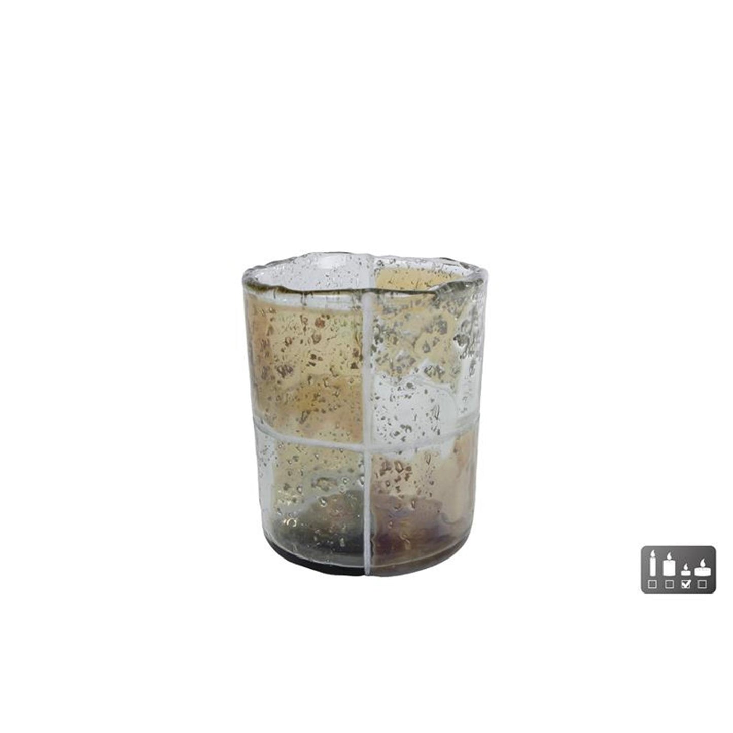 Cosydecor theelichthouder blocks glas 7,5x7,5x9cm