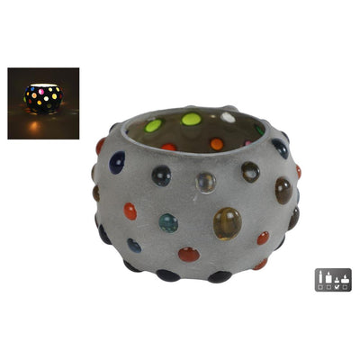 Theelichthouder diego l glas 6x9x7cm