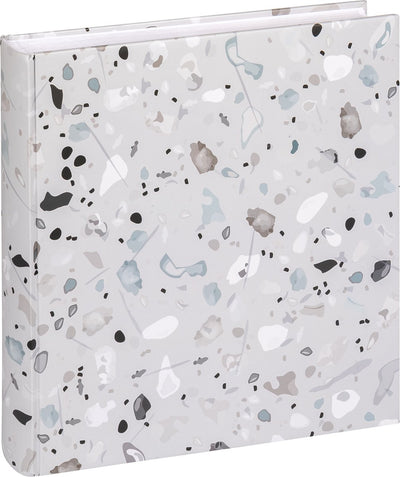 Walther fa-298-3 terrazzo stone grey - design album - formaat 30x30 cm - 60 witte pagina's - steen grijs