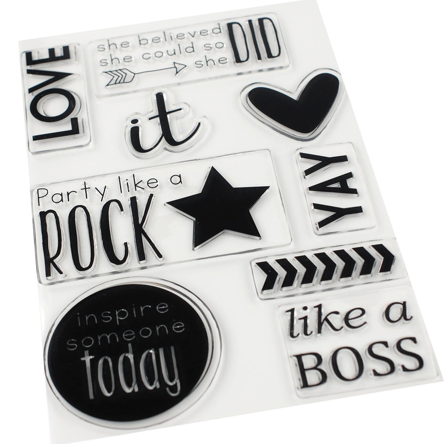 Vaessen creative • love it clear stamps engelse teksten 9st.