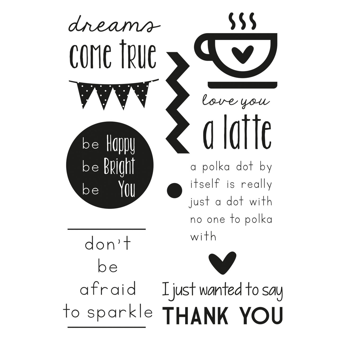 Vaessen creative • love it clear stamps engelse teksten 7st.