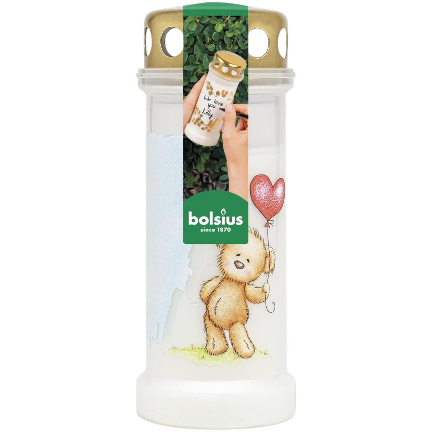 Bolsius graflicht nr 6 knuffelbeer wit