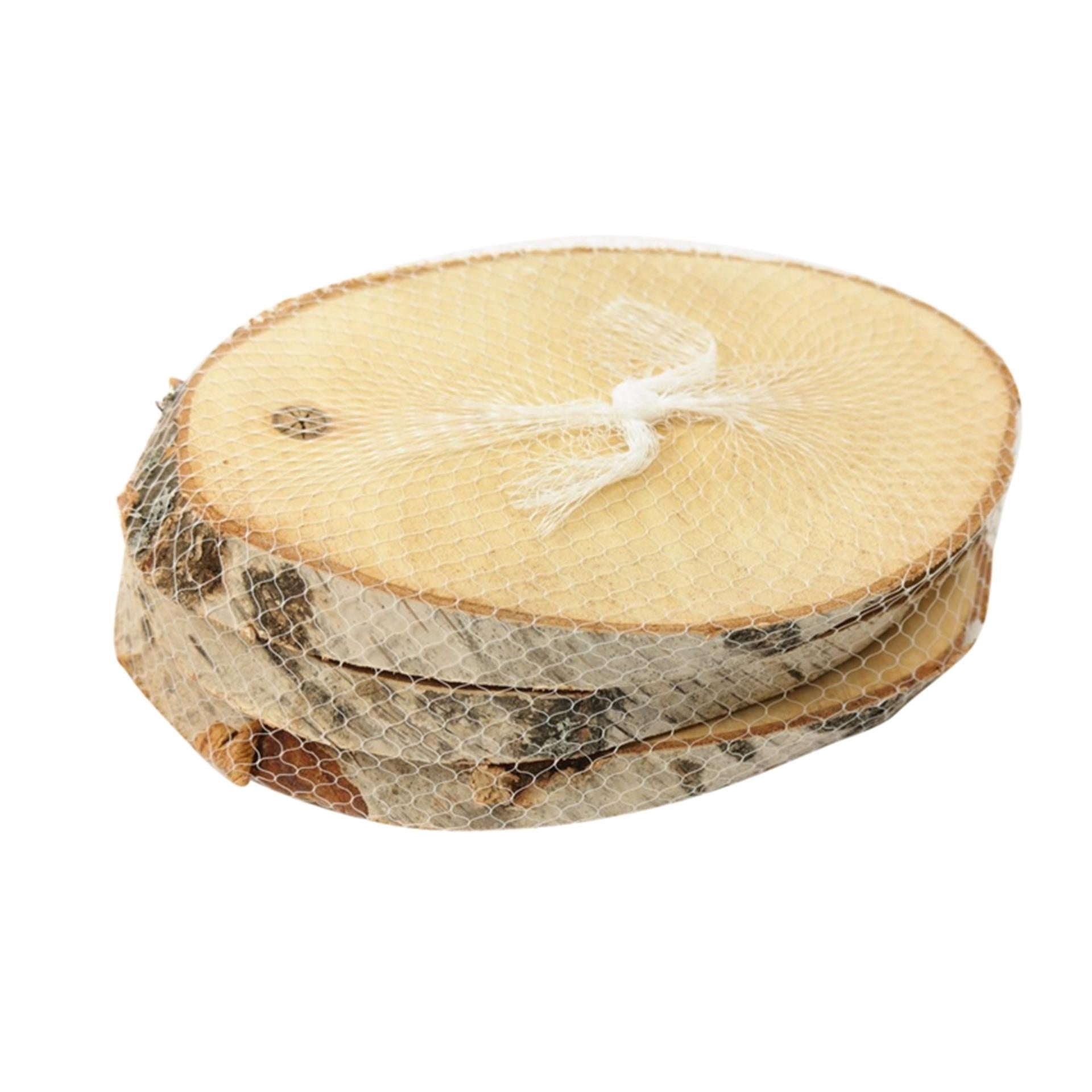 Hbx natural living basic berken schijf ovaal large set a 3 stuks