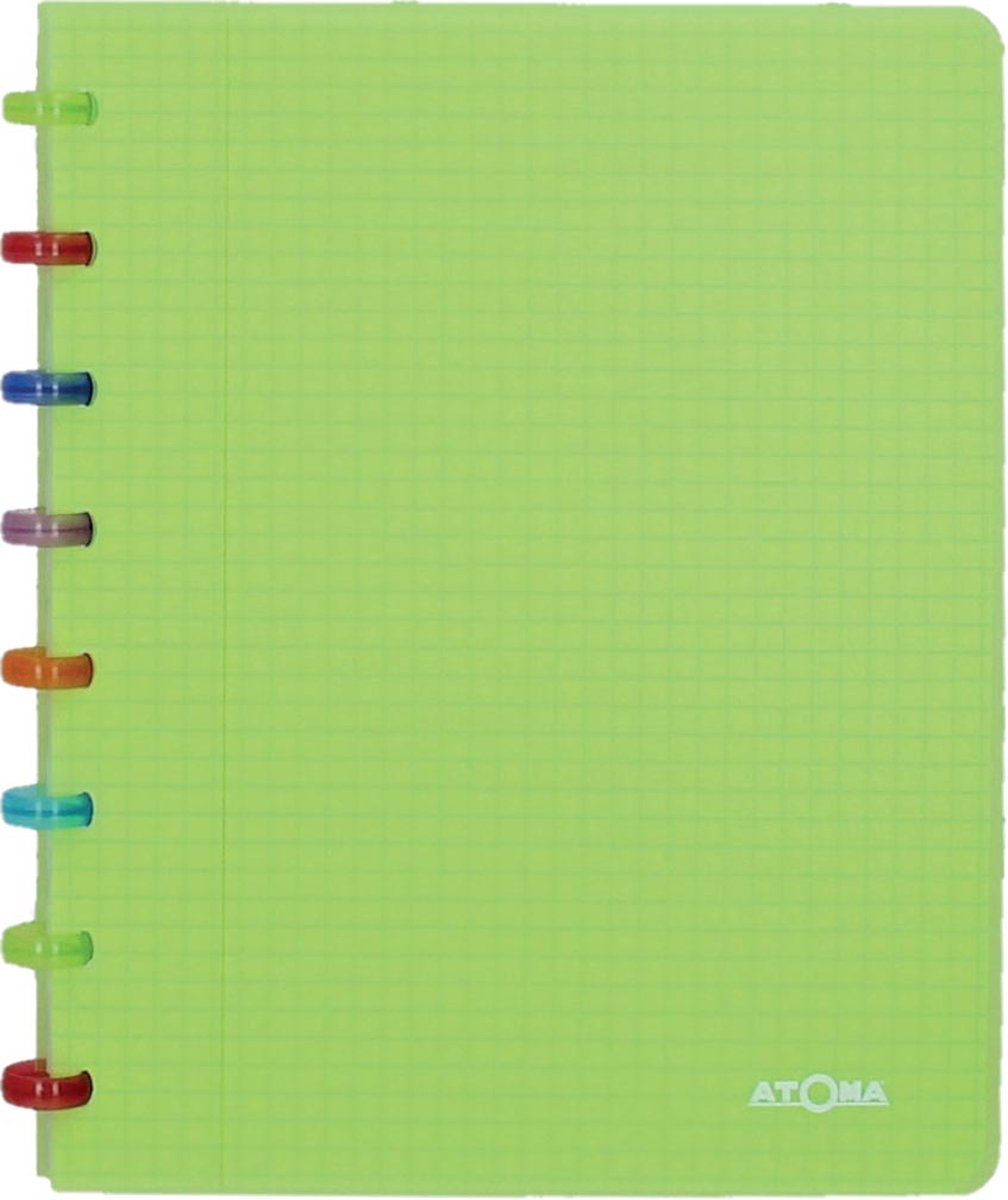 Atoma tutti frutti schrift, ft a5, 144 bladzijden, commercieel geruit, transparant groen