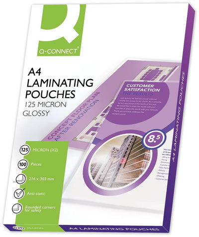 Q-connect lamineeretui a4 250 micron (2x 125 micron) 100 stuks