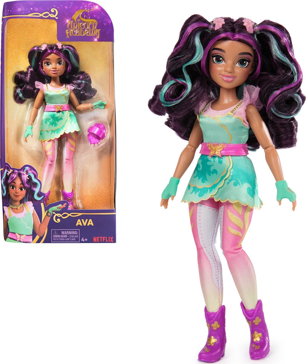 Unicorn academy - pop ava - met 7 modeaccessoires en borstel