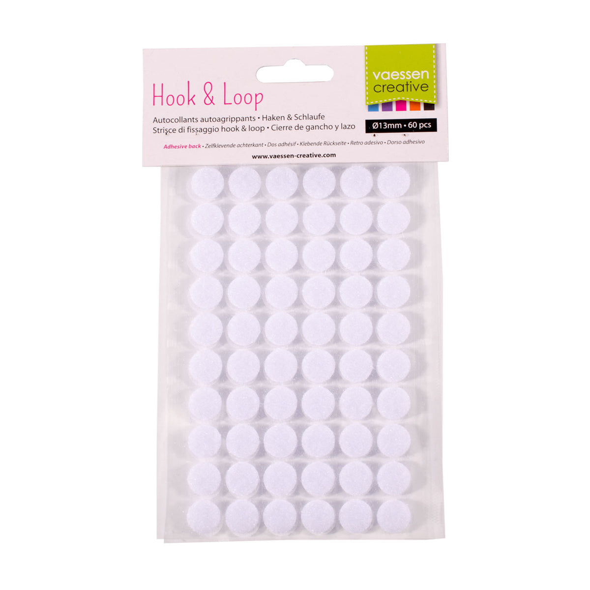 Vaessen creative • klittenband zelfklevende achterkant ø13mm 60stuks