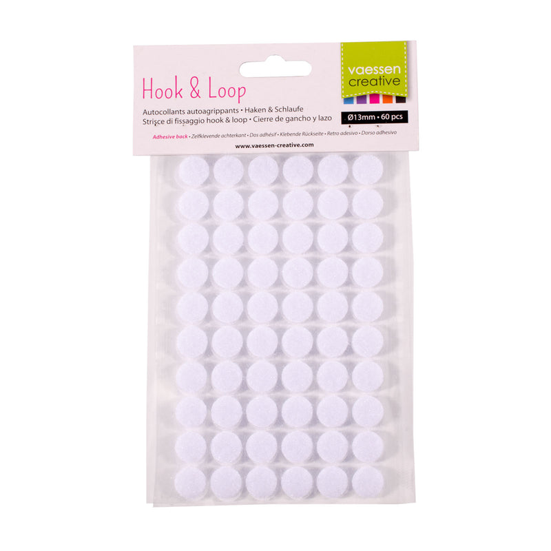 Vaessen creative • klittenband zelfklevende achterkant ø13mm 60stuks